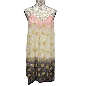 Ultra Pink Women's Midi Sleeveless Lace Size M Fairy Cottagecore Y2K Whimsigoth￼